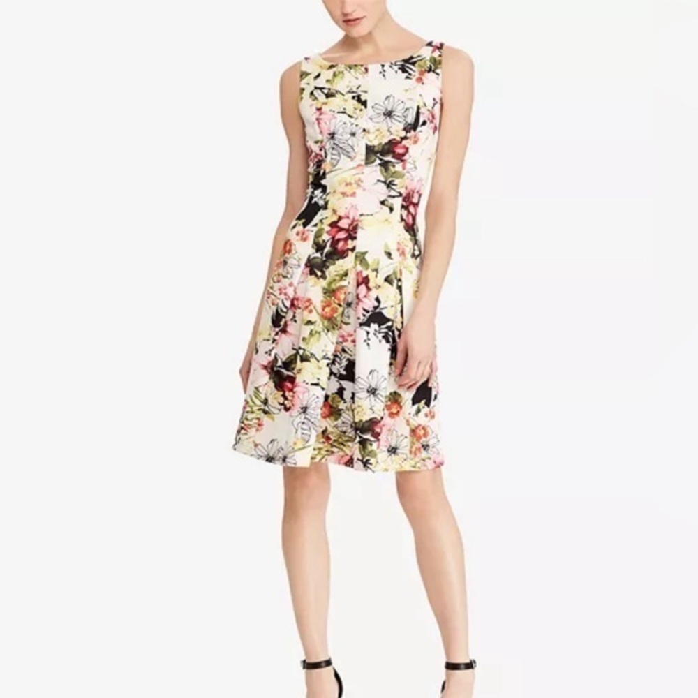 American Living Floral A-Line Pleated Dress